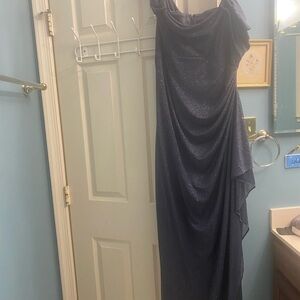 Blue~gray floor length formal